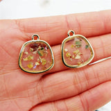 6pcs Abalone Shell Charms DIY Earrings Necklace UV Resin Accessory