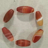 6pcs Natural Orange Silk Striped Agate Beads Bulk Diy Jewelry