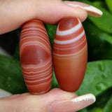 6pcs Natural Orange Silk Striped Agate Beads Bulk Diy Jewelry