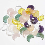 6pcs/lot Natural Stone Crescent Moon Necklaces Pendants Multicolor Charms