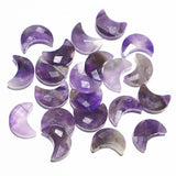 6pcs/lot Natural Stone Crescent Moon Necklaces Pendants Multicolor Charms