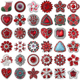6pcs Rhinestone Flower Snap Buttons DIY Charms for Bracelet