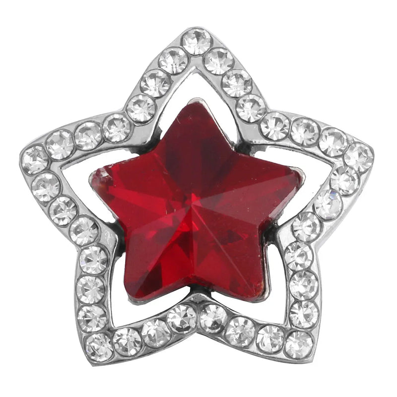 6pcs Rhinestone Flower Snap Buttons DIY Charms for Bracelet