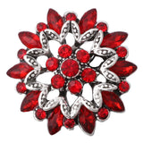 6pcs Rhinestone Flower Snap Buttons DIY Charms for Bracelet