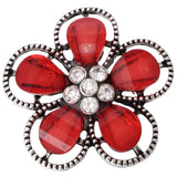 6pcs Rhinestone Flower Snap Buttons DIY Charms for Bracelet