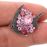 6pcs Fish 18mm Metal Snap Buttons Jewelry for Snap Bracelets Bangles ZA1116