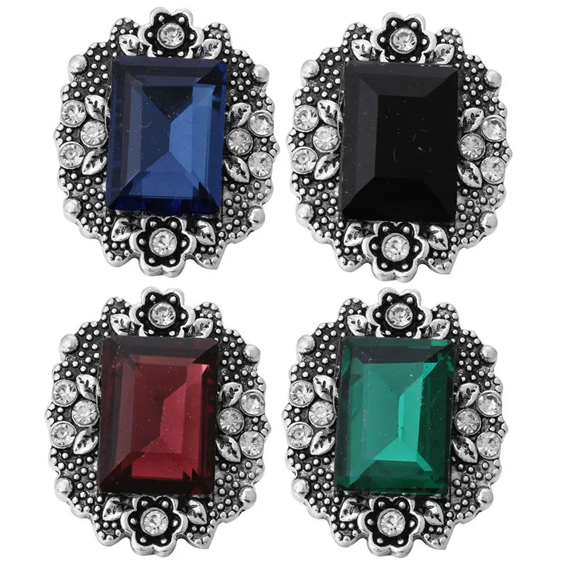 6pcs Metal Snap Jewelry Crystal Button 18mm Snap Bracelets Bangles