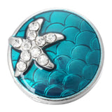 Rhinestone Starfish Snap Button for 18mm Snap Bracelets