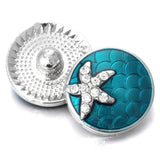 Rhinestone Starfish Snap Button for 18mm Snap Bracelets