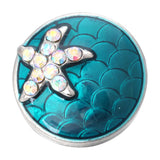 Rhinestone Starfish Snap Button for 18mm Snap Bracelets
