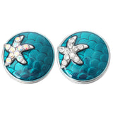 Rhinestone Starfish Snap Button for 18mm Snap Bracelets