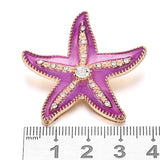 6pcs Snap Button Starfish Rhinestone 18mm for Bracelet