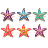 6pcs Snap Button Starfish Rhinestone 18mm for Bracelet