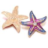 6pcs Snap Button Starfish Rhinestone 18mm for Bracelet