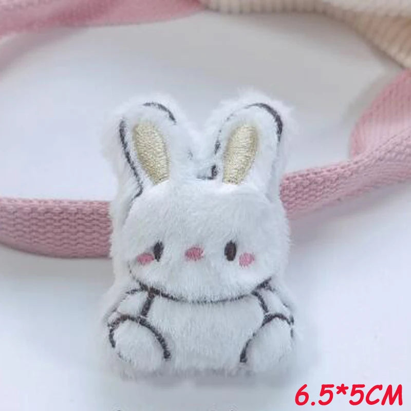 6pcs Cartoon Plush Animals Patches DIY Dog/Panda/Rabbit/Bear Accessories