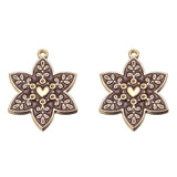 6pcs Enamel Christmas House Snowflakes Car Charms For Earrings DIY