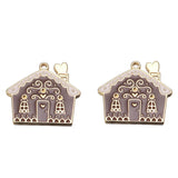 6pcs Enamel Christmas House Snowflakes Car Charms For Earrings DIY