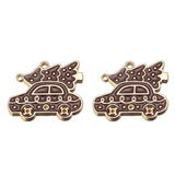 6pcs Enamel Christmas House Snowflakes Car Charms For Earrings DIY