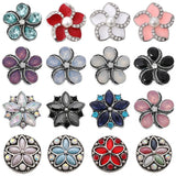 6pcs Flower Rhinestone Metal 18mm Snap Buttons for Bracelet Necklace