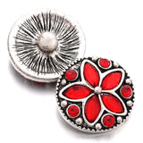 6pcs Flower Rhinestone Metal 18mm Snap Buttons for Bracelet Necklace