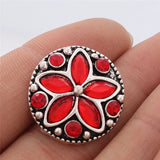 6pcs Flower Rhinestone Metal 18mm Snap Buttons for Bracelet Necklace