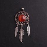 6pcs Natural Stone Dream Catcher Pendant Women Crystal Healing Necklace
