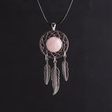 6pcs Natural Stone Dream Catcher Pendant Women Crystal Healing Necklace