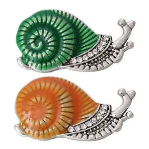 6pcs Mixed 18mm Metal Snap Button Jewelry Snails Snap Fit Bracelet Bangles