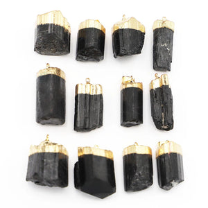 6pcs/lot Tourmaline Stone Necklaces Healing Charms