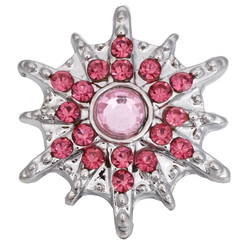6pcs Snap Button Jewelry Bracelet Charm Crystal Rhinestone 18mm Snap Buttons