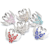 6pcs Snap Button Jewelry Bracelet Charm Crystal Rhinestone 18mm Snap Buttons
