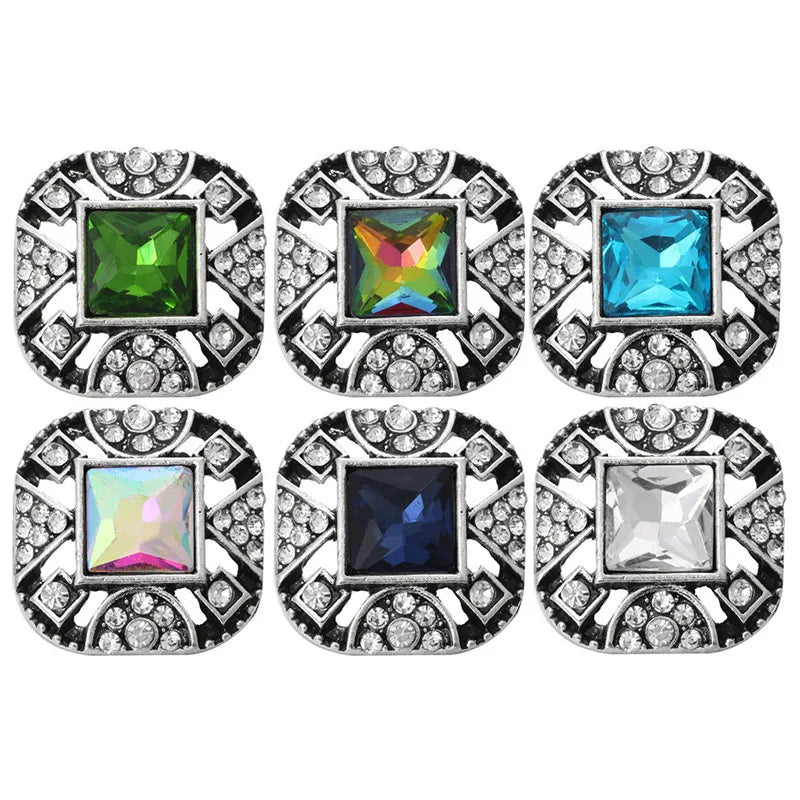 6pcs/lot Snap Buttons Jewelry 18MM Hollow Snap Button Jewelry for Women