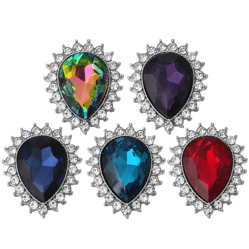 6pcs Water Drop Snap Buttons Jewelry 18MM for Snap Bracelets ZA1142