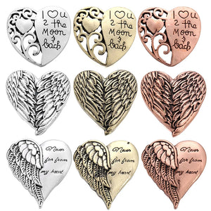 6pcs/lot 18mm Metal Heart Snap Buttons For DIY Snap Jewelry