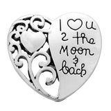 6pcs/lot 18mm Metal Heart Snap Buttons For DIY Snap Jewelry