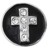 6pcs Snap Buttons Mixed Rhinestone Cross Metal Snaps for Bracelet DIY