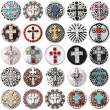 6pcs Snap Buttons Mixed Rhinestone Cross Metal Snaps for Bracelet DIY