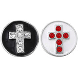 6pcs Snap Buttons Mixed Rhinestone Cross Metal Snaps for Bracelet DIY