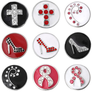 6pcs Cross Ribbon High-Heeled Shoes Snap Buttons