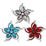 6pcs Rhinestone Flower 18mm Snap Buttons for Snap Bangle Bracelet Necklace