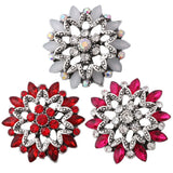 6pcs Rhinestone Flower 18mm Snap Buttons for Snap Bangle Bracelet Necklace