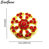 6pcs Golden Metal Flower Snap Buttons for 18mm Snap Jewelry