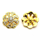 6pcs Golden Metal Flower Snap Buttons for 18mm Snap Jewelry