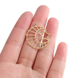 6pcs Raw Brass Moon Star Charms Hollow Pendant DIY Jewelry Making