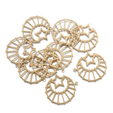 6pcs Raw Brass Moon Star Charms Hollow Pendant DIY Jewelry Making