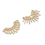 6pcs Raw Brass Moon Phases Charms Semi Circle Sun Flower Pendant