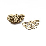 6pcs Raw Brass Moth Butterfly Charms Moon Pendant DIY Jewelry Findings