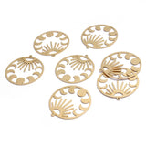 6pcs Raw Brass Sunburst Charm Pendants for Earrings Jewelry DIY Crafts