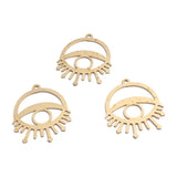 6pcs Raw Brass Round Eye Charms Pendant DIY Jewelry Findings Making