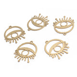 6pcs Raw Brass Round Eye Charms Pendant DIY Jewelry Findings Making